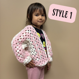 Crocheted Toddler Granny Square Cardigan | Handmade 3T/4T Boho Sweater | The Hand-Made Heart Collection